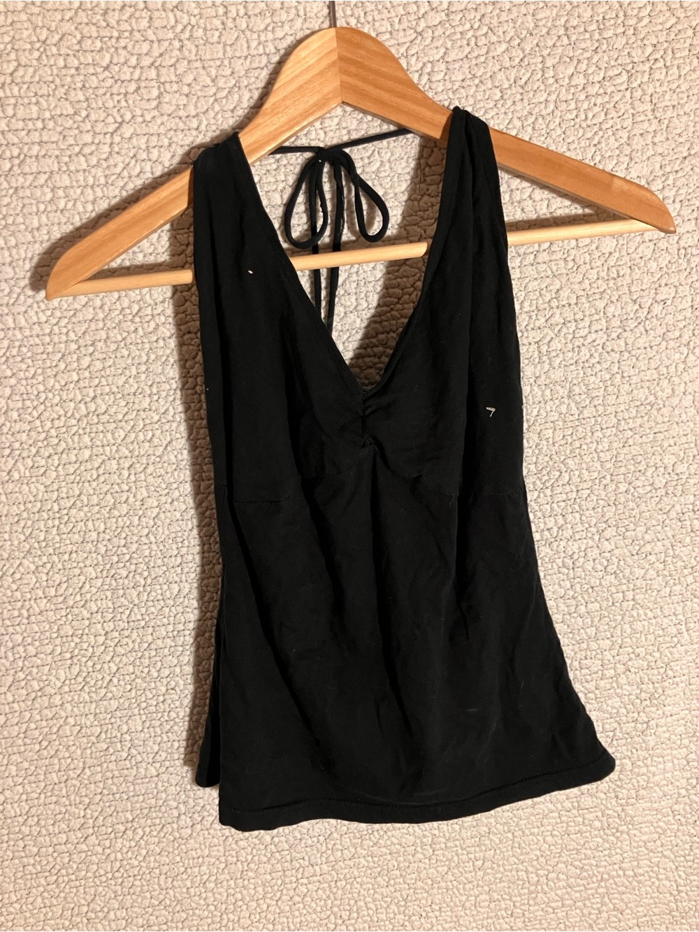 Women's Black Halter Crop Top with Tie Back
